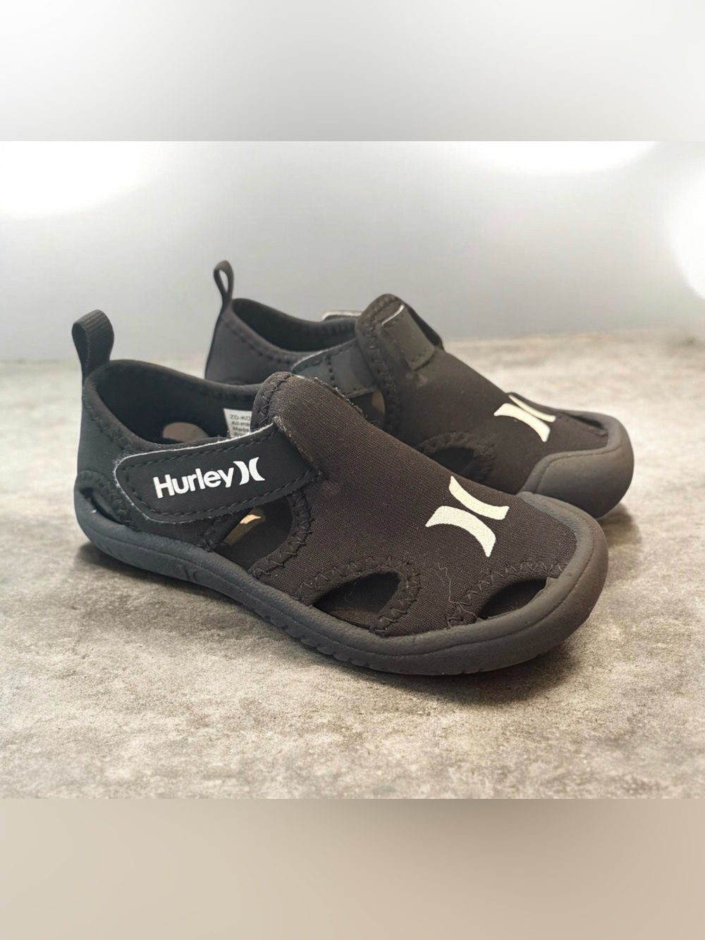 Hurley Kona Black Water Shoes - Toddler Size 7 Hook & Loop Closure